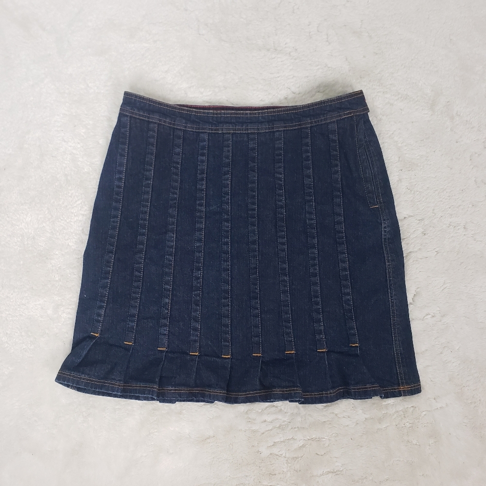 Vintage Tommy Hilfiger Pleated Denim Skirt